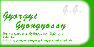 gyorgyi gyongyossy business card